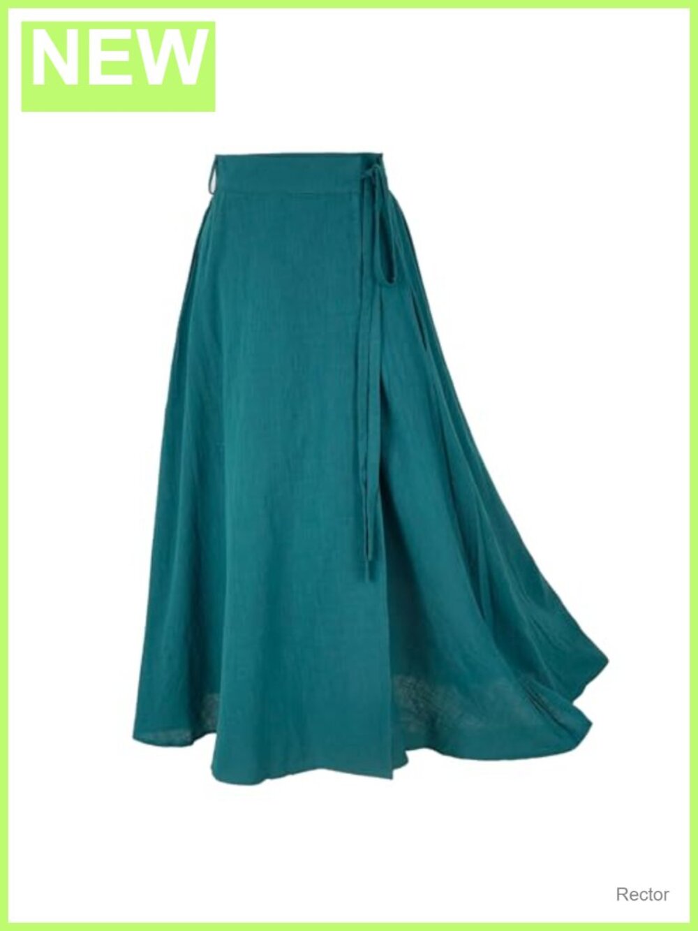 Linen Cotton Wrap Maxi Skirt A-Line Tie Closure Pockets Summer
